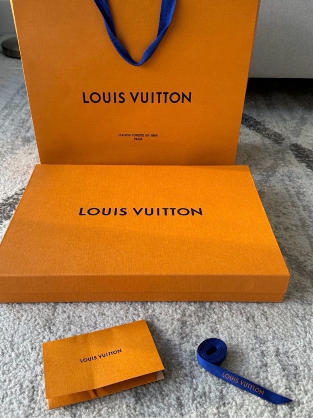 Authentic Louis Vuitton Storage Bag, Ribbon and Magnetic Box